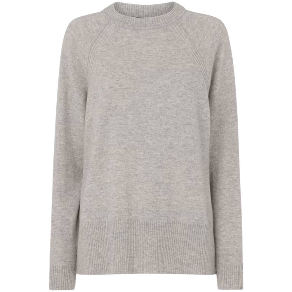 Whistles Grey Marl Ultimate Cashmere Crew Neck